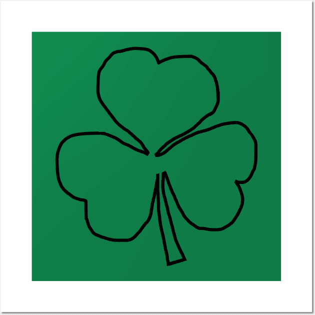 Shamrock Outline Wall Art by ellenhenryart